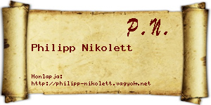 Philipp Nikolett névjegykártya